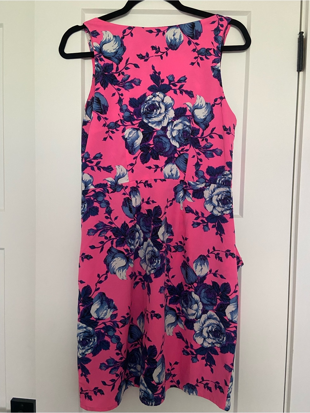 Dex Hot Pink and Blue Floral Summer Sleeveless Dress - Picture 8 of 15